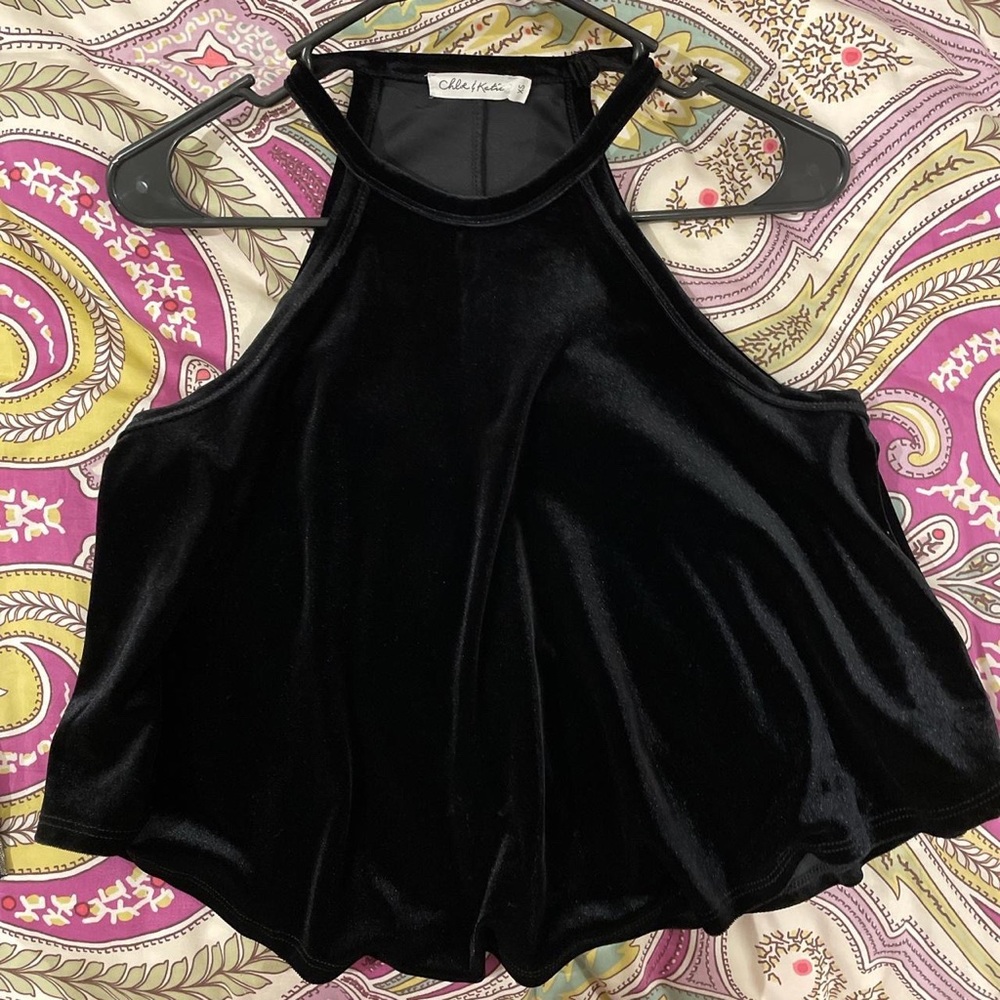 chloe and katie velvet halter top never worn